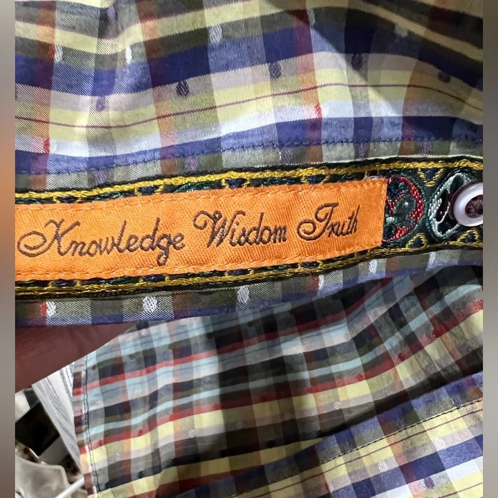 NWOT Robert Graham Plaid & Polka Dot Button Down Shirt Sz 3X - Picture 3 of 9